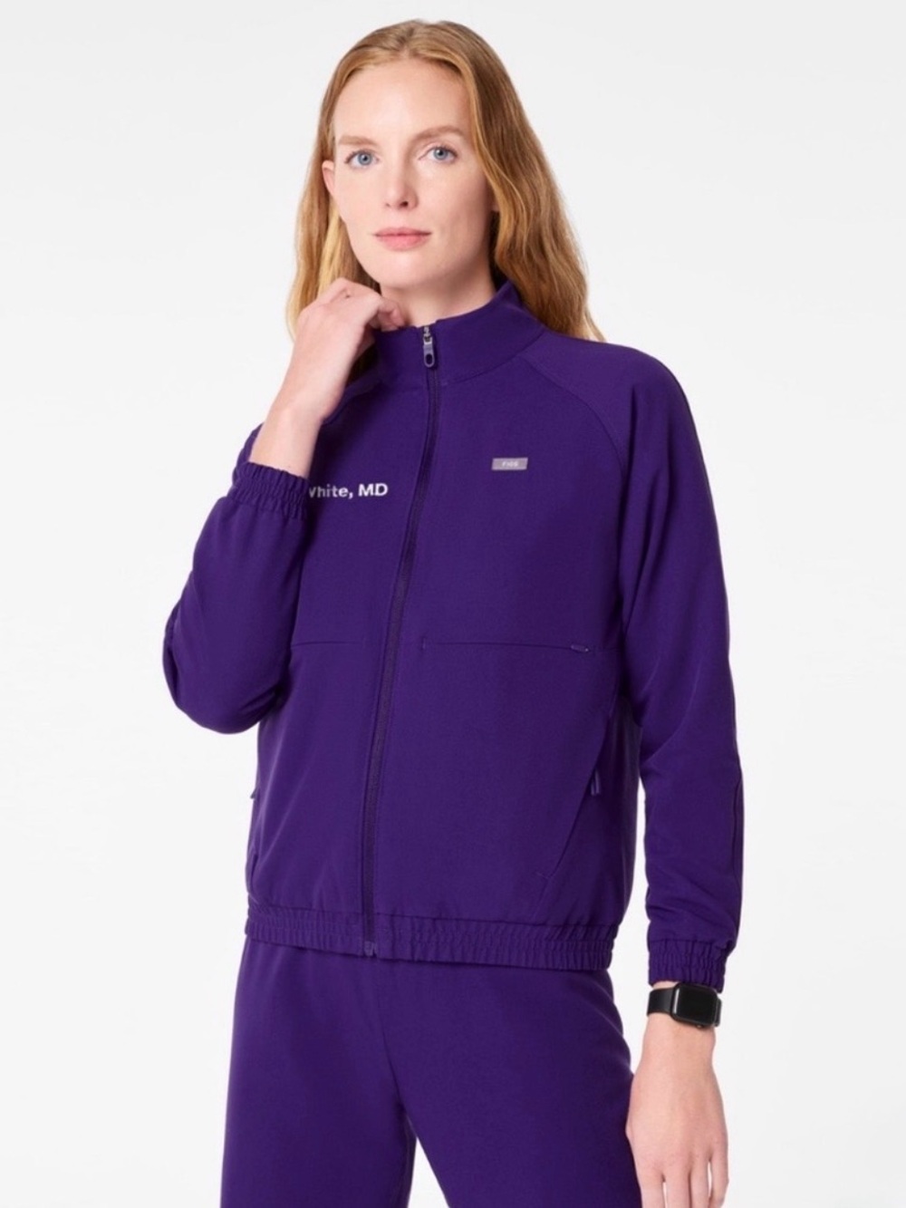 FIGS Purple Sidney Zip-Up Scrub Jacket size S